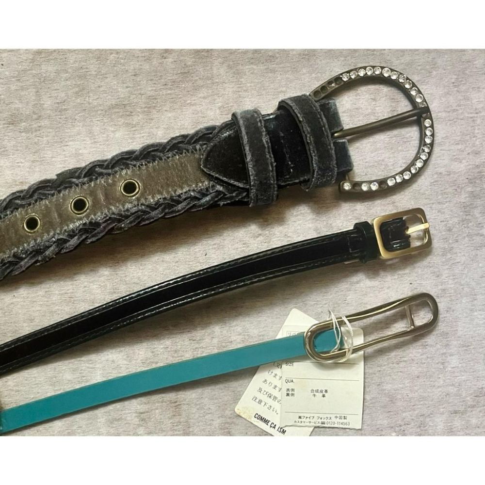 保真正品✨全新未使用✨ Cole Haan深酒紅色✨漆皮毛皮混編✨細皮帶 1.5cm窄版✨一條能為穿搭畫龍點睛的精品皮帶-細節圖5