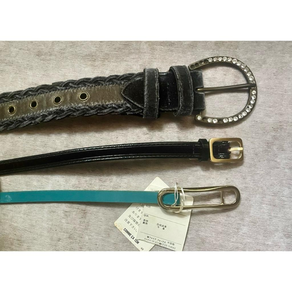 保真正品✨全新未使用✨ Cole Haan深酒紅色✨漆皮毛皮混編✨細皮帶 1.5cm窄版✨一條能為穿搭畫龍點睛的精品皮帶-細節圖6