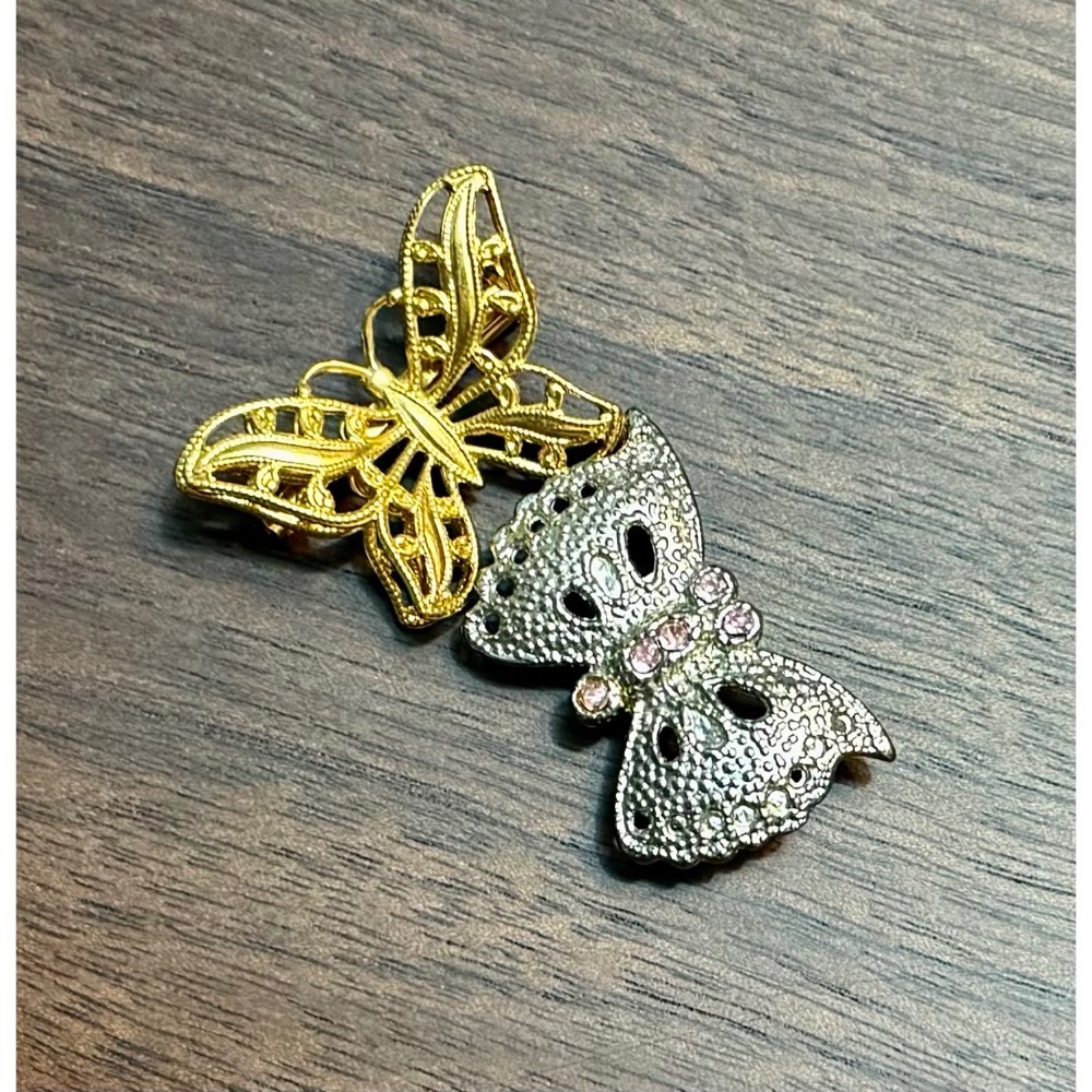 ✨Thistle Vintage✨金銀雙色蝴蝶別針✨金銀各一✨ ✨金澤工藝美學✨日式金箔紋樣胸針 - 典雅東方風情-規格圖7
