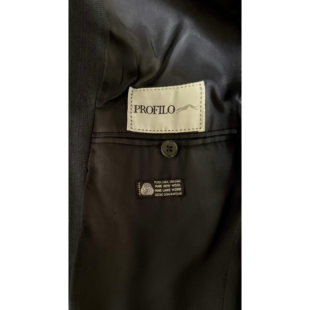 義大利製✨Profilo 頂級純羊毛西裝外套+長褲✨Pure New Wool 國際純新處女羊毛認證✨經典紳士古著 奢華-細節圖8