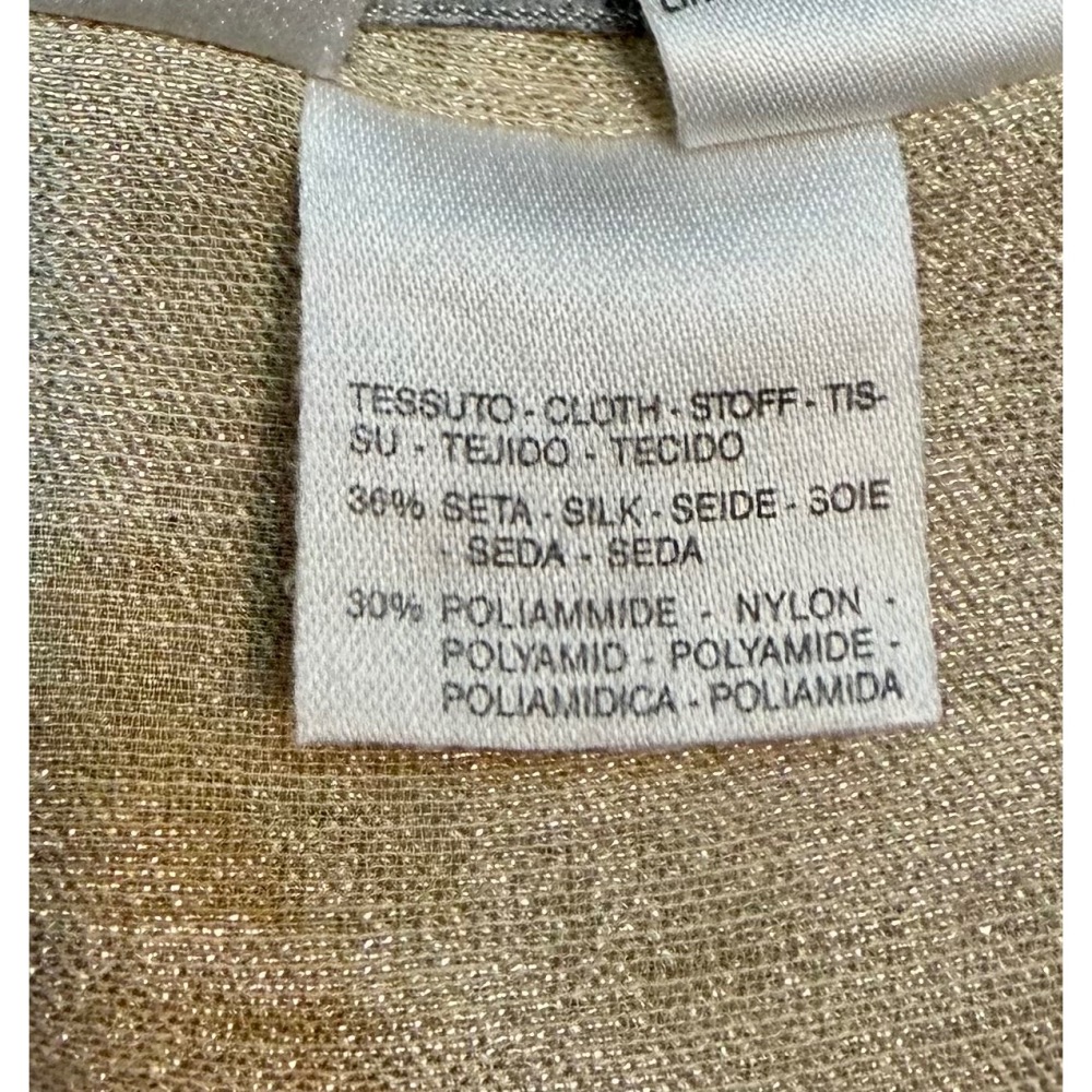 正品 Max Mara 義大利產淺金色絲混紡上衣（210元是上衣 不包含裙子）-細節圖6