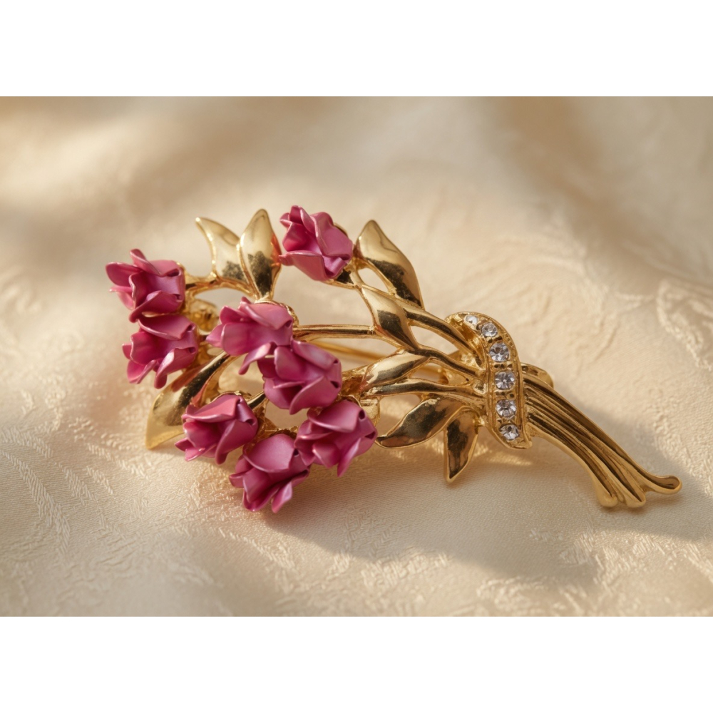 Thistle Vintage ✨ 1980s 美國 G.E.Wlind 花束胸針-細節圖2