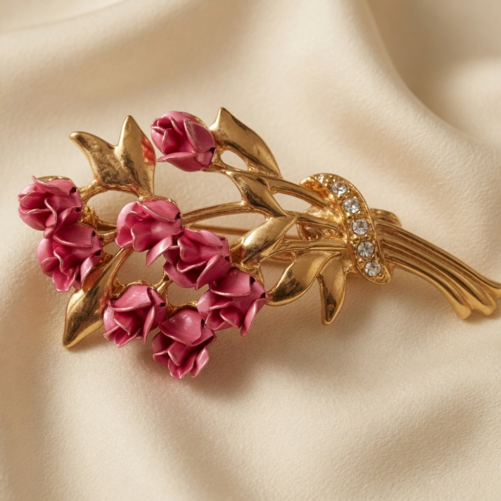 Thistle Vintage ✨ 1980s 美國 G.E.Wlind 花束胸針-細節圖4