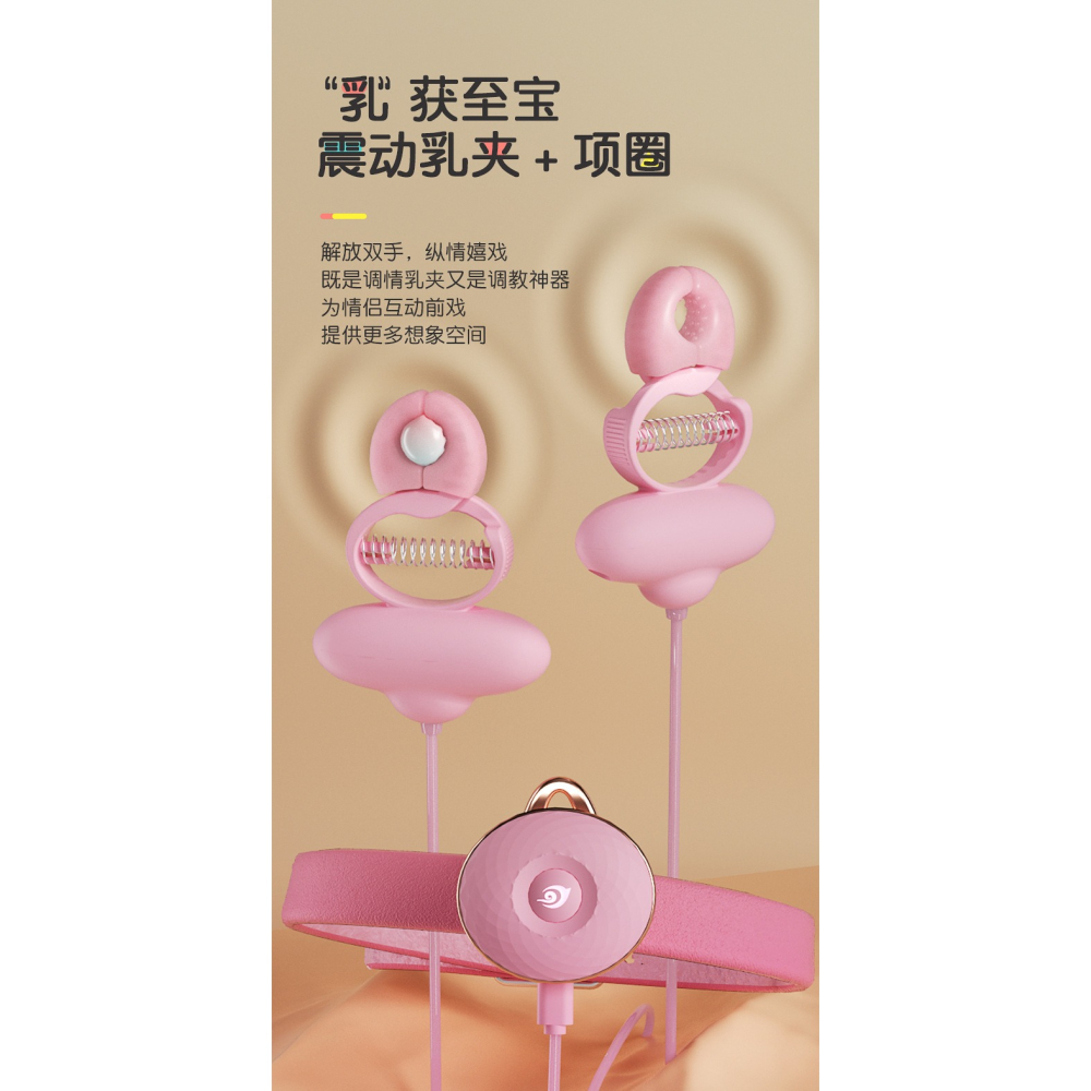 項圈束縛乳夾女用震動乳夾跳蛋牽引項圈SM情趣套裝調教成人用品-細節圖5