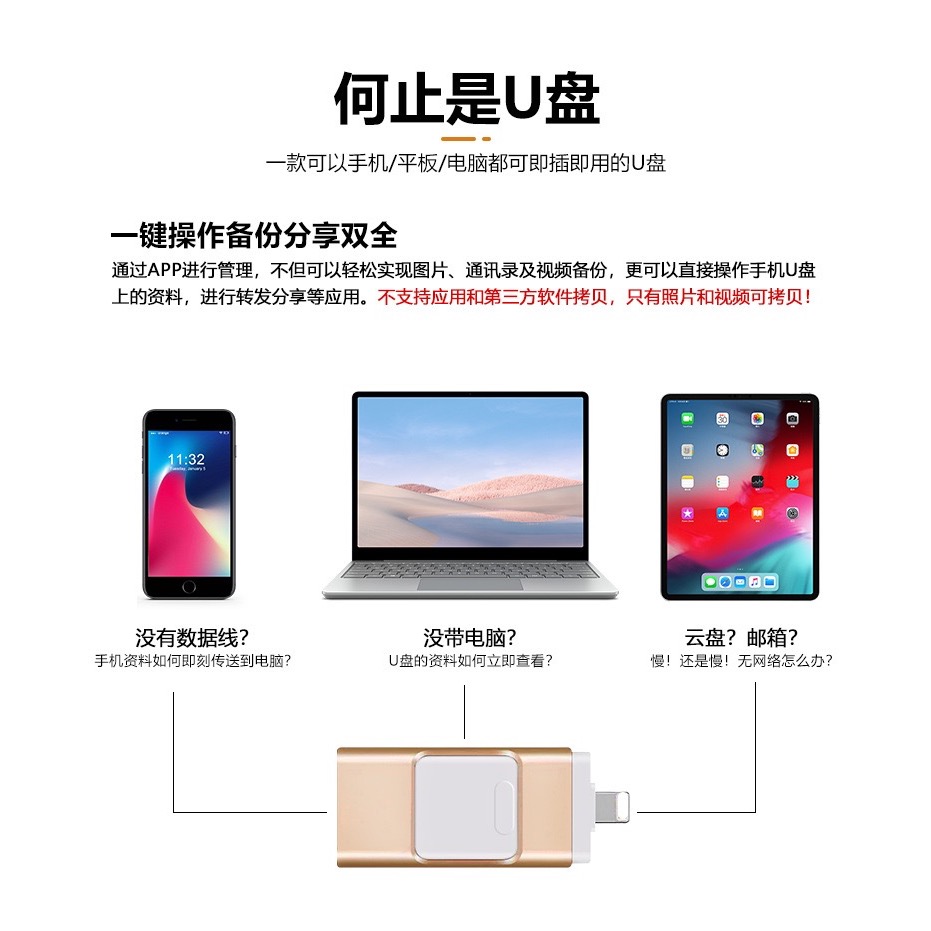 手機u盤OTG跨境金屬推拉優盤TYPE-C安卓手機電腦三合一轉接頭U盤-細節圖9