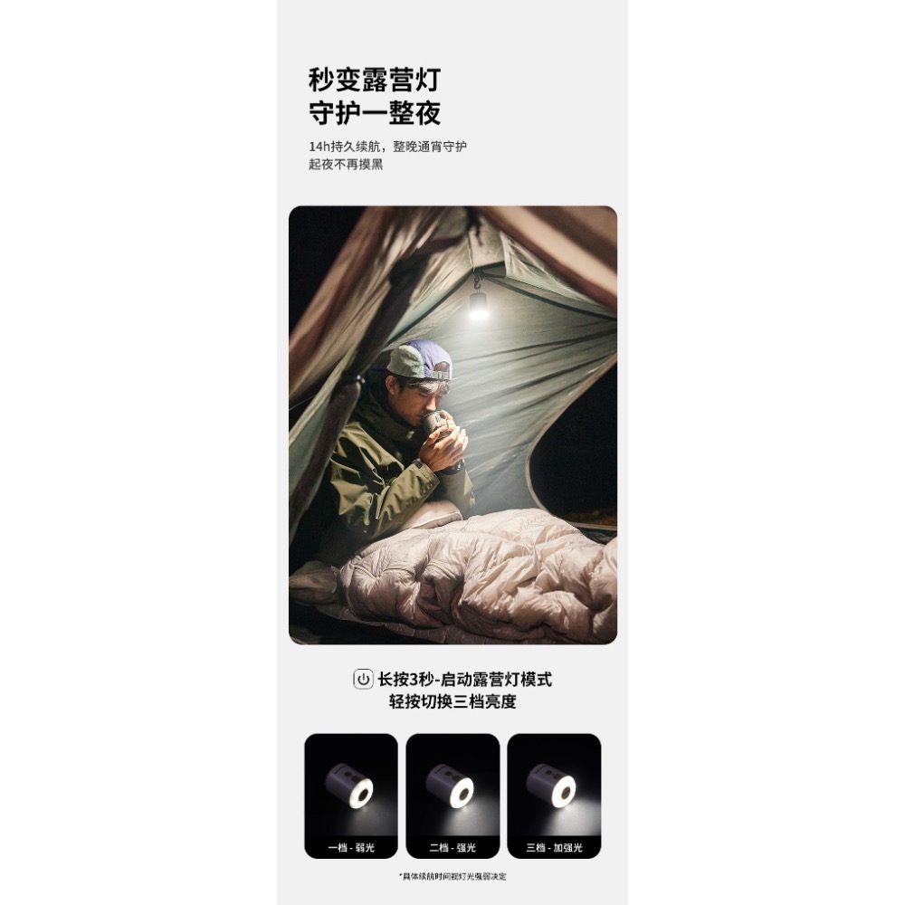 (買即送4尺寸真空收納袋) Naturehike挪客迷你便攜多功能電動充氣泵戶外露營充抽照明三合一-細節圖10