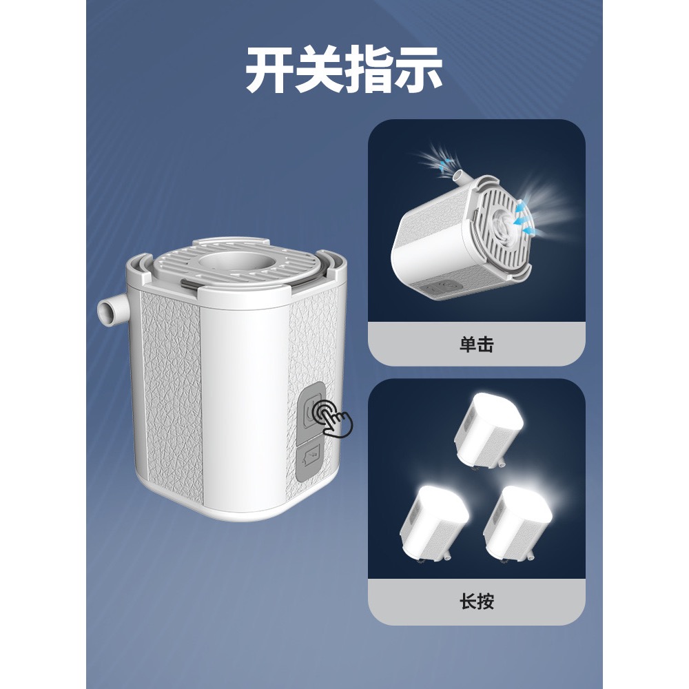 (買即送4尺寸真空收納袋) GIGA PUMP Tiny戶外迷你便攜充氣泵露營氣泵游泳圈睡墊電動打氣機-細節圖5