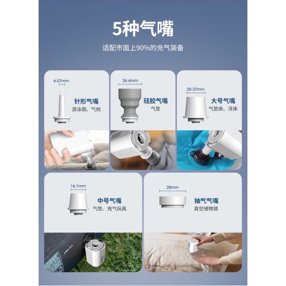 (買即送4尺寸真空收納袋) GIGA PUMP Tiny戶外迷你便攜充氣泵露營氣泵游泳圈睡墊電動打氣機-細節圖9