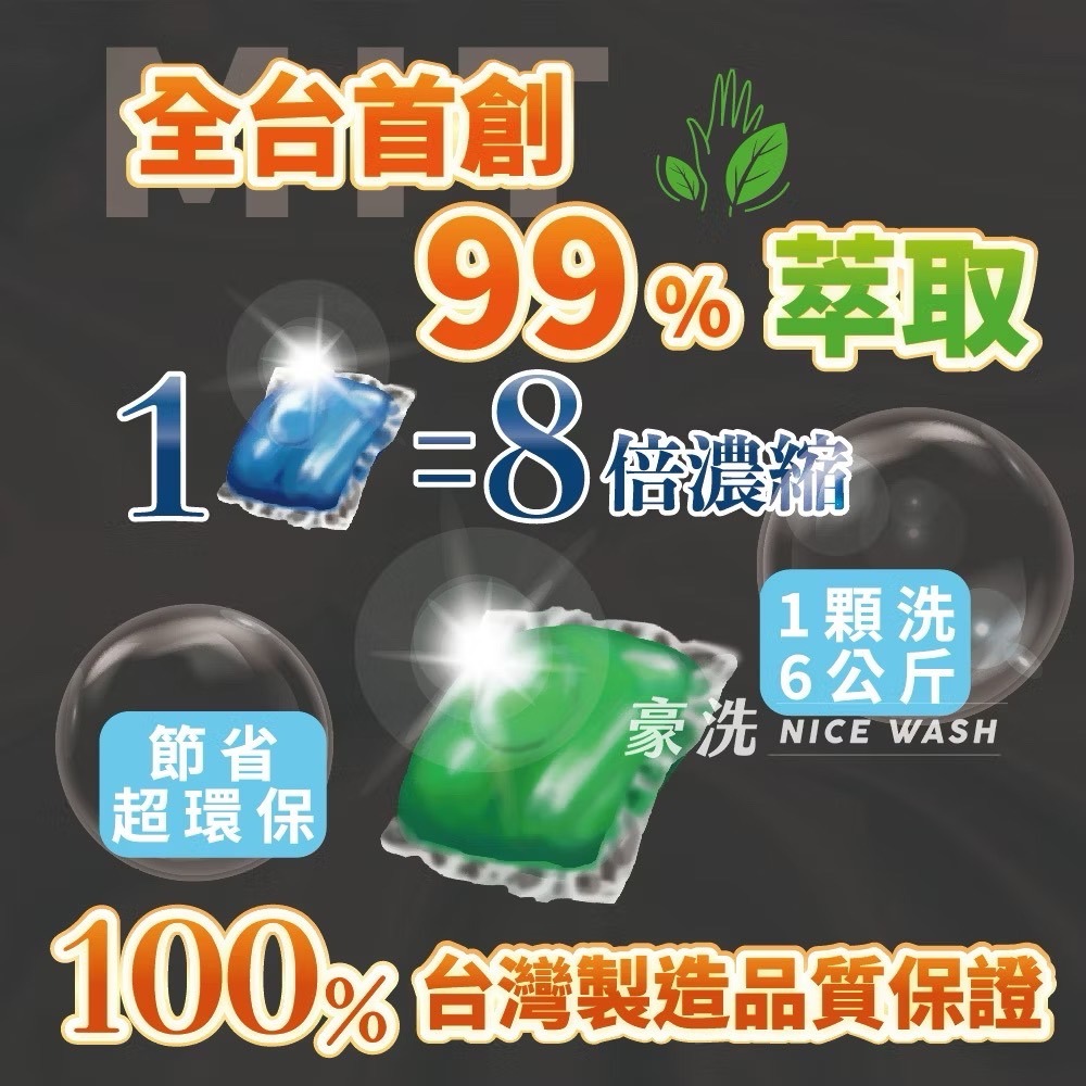 豪洗NICEWASH | 初戀香氛洗衣球 / 70%界面活性劑 /超潔淨濃縮洗衣球32入-細節圖3