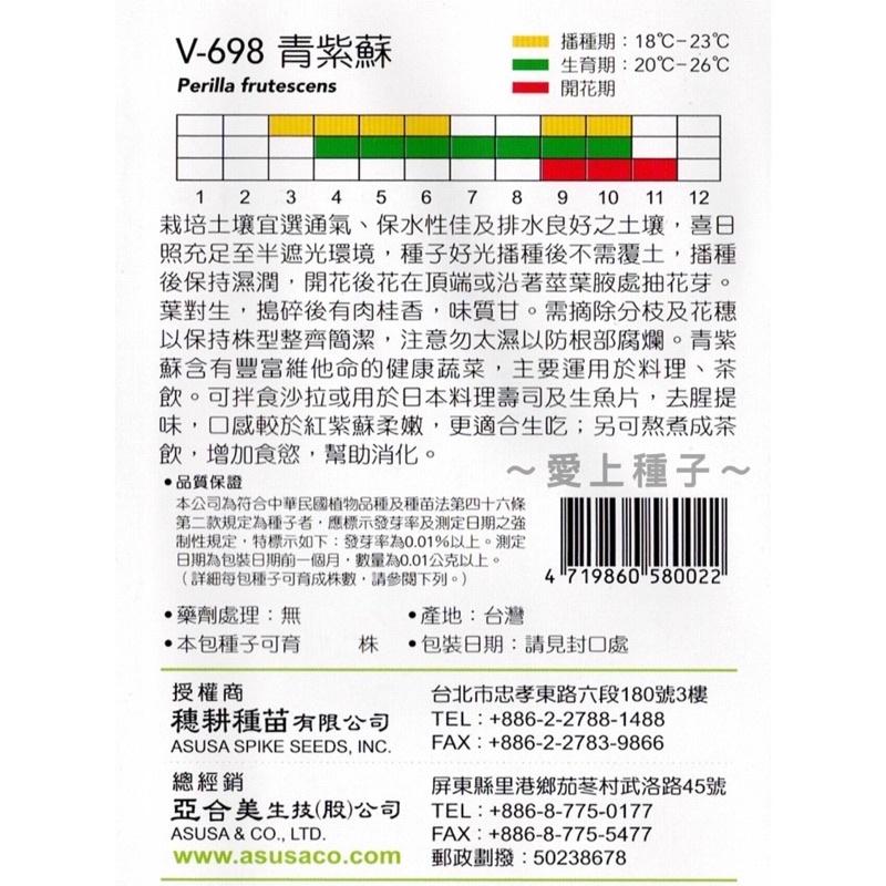 愛上種子 紫蘇種子【蔬果種子】青紫蘇 綠紫蘇 天星牌 彩色包裝 生食用 小包裝種子-細節圖2