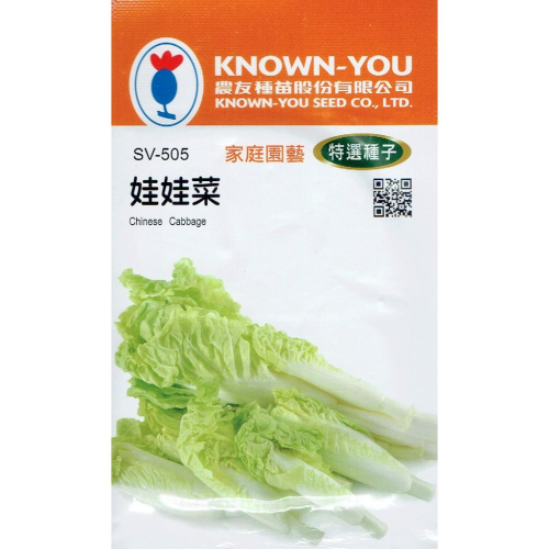 愛上種子 娃娃菜Chinese Cabbage(sv-505) 農友種苗特選種子 芽用型結球白菜 植株半結球狀