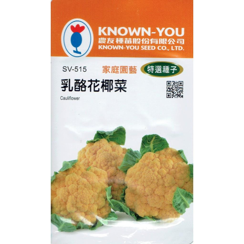 愛上種子 乳酪花椰菜 花椰菜Cauliflower(SV-515)農友種苗特選種子 橙色花椰菜 球重1.5-2公斤