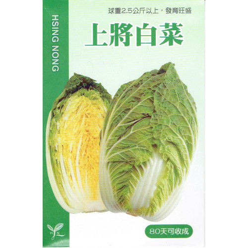 愛上種子 結球白菜(上將白菜) 產地：日本 日本【蔬果種子】興農牌中包裝 每包約1公克