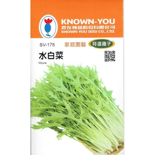 愛上種子 水白菜 【蔬果種子】農友牌 特選小包裝種子 約10公克/包