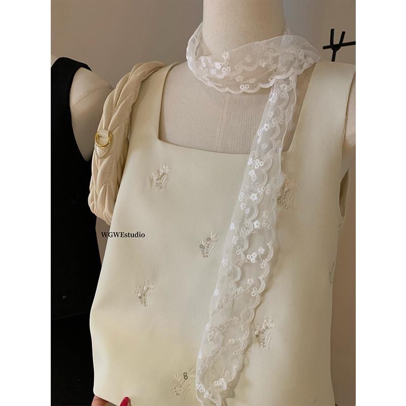 現貨  / 3689老錢風小香風套裝女高級感背心女生套裝女生套裝-細節圖2