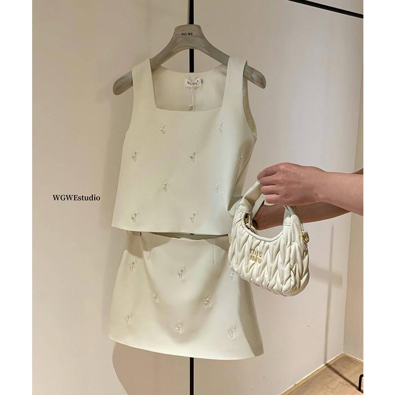 現貨  / 3689老錢風小香風套裝女高級感背心女生套裝女生套裝-細節圖3