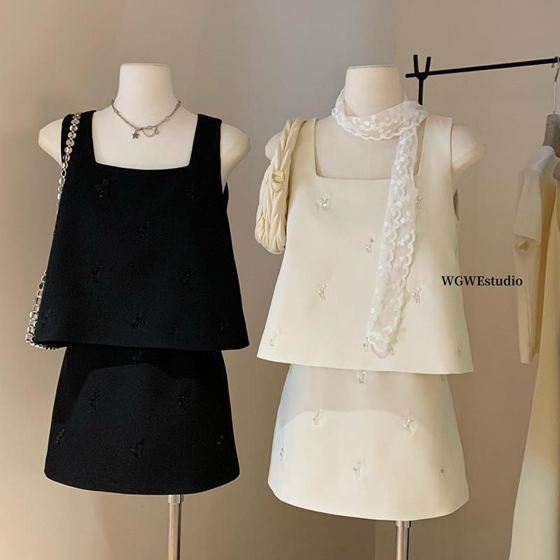 現貨  / 3689老錢風小香風套裝女高級感背心女生套裝女生套裝-細節圖6