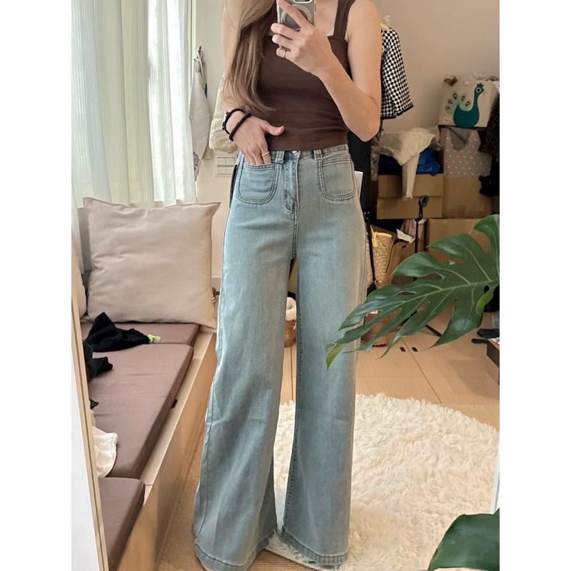 顯瘦神器！高腰牛仔褲寬直筒褲｜時尚長腿女神款 售完不補女生牛仔褲-細節圖2