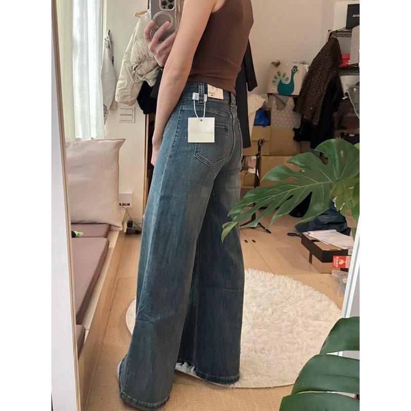 顯瘦神器！高腰牛仔褲寬直筒褲｜時尚長腿女神款 售完不補女生牛仔褲-細節圖4