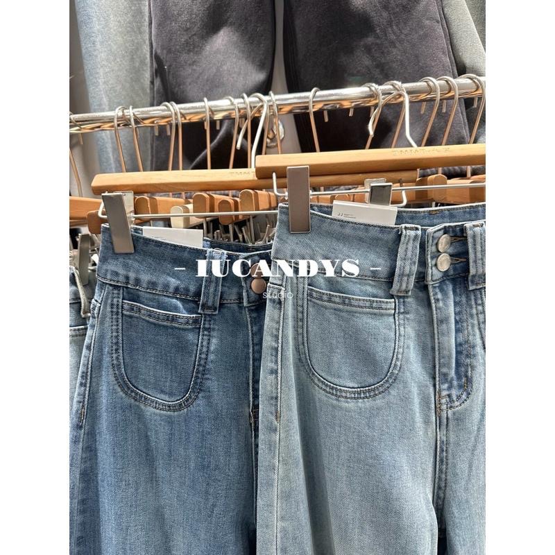 顯瘦神器！高腰牛仔褲寬直筒褲｜時尚長腿女神款 售完不補女生牛仔褲-細節圖6