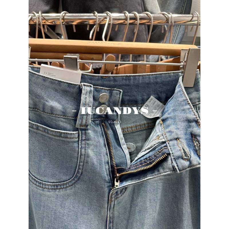 顯瘦神器！高腰牛仔褲寬直筒褲｜時尚長腿女神款 售完不補女生牛仔褲-細節圖7