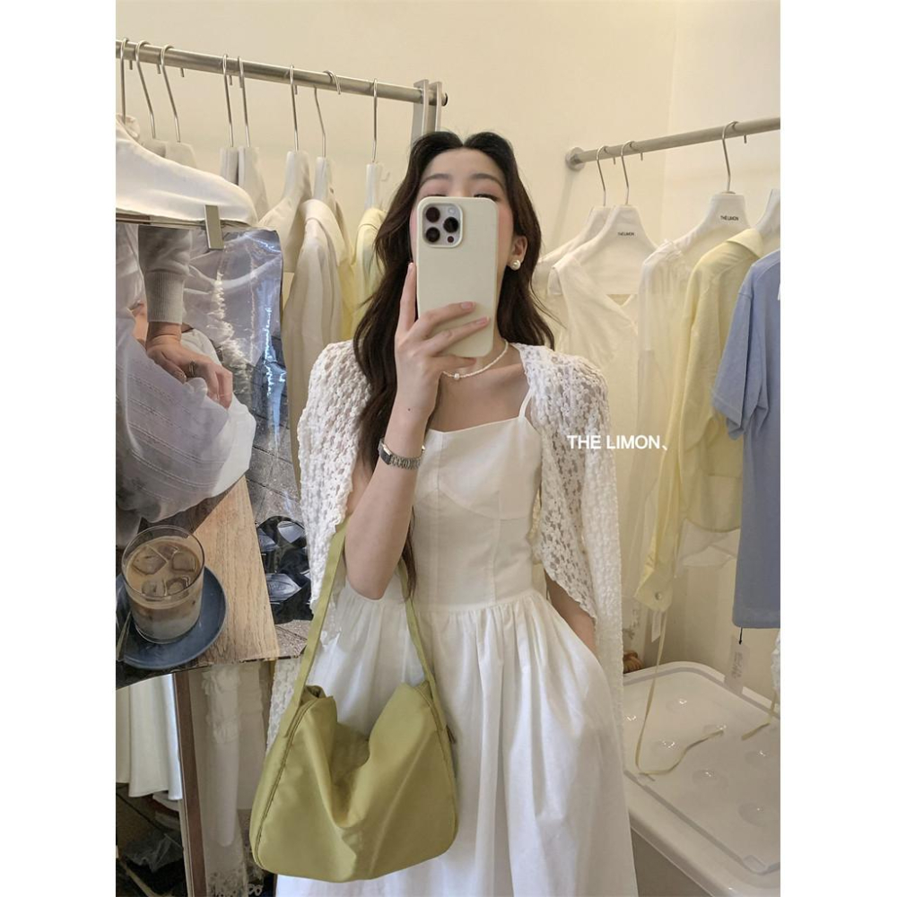 819 the limon檸檬綠茶2025夏季設計感韓係蕾絲鏤空V領針織防曬開衫女-細節圖2