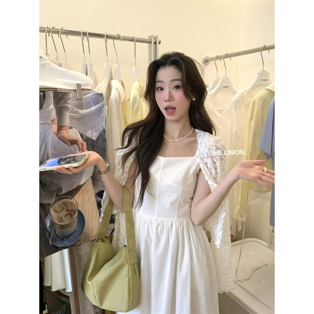 819 the limon檸檬綠茶2025夏季設計感韓係蕾絲鏤空V領針織防曬開衫女-細節圖3