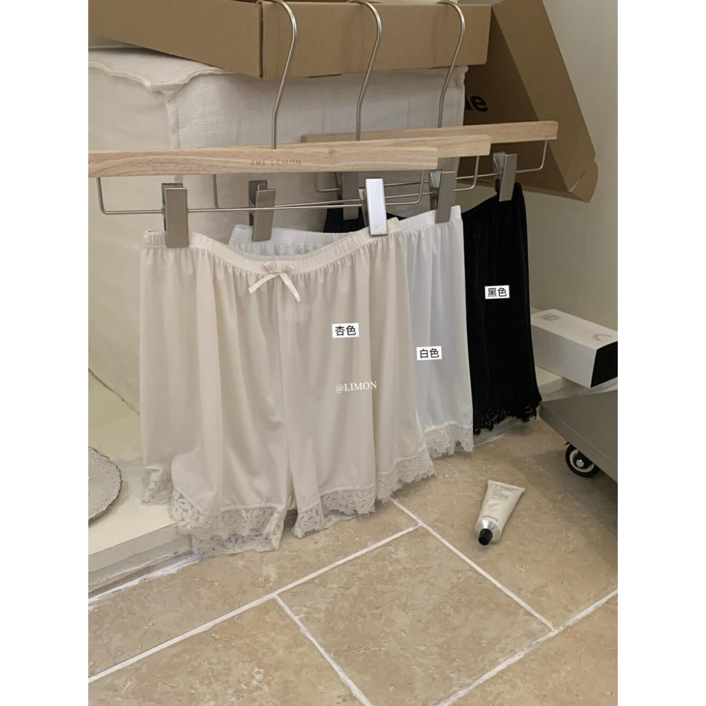 819 the limon檸檬綠茶2025夏季薄款高腰冰絲蕾絲花邊打底褲安全褲女-細節圖5