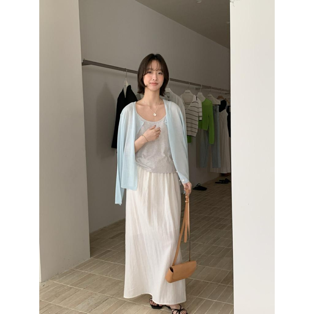 819 imiss 韓標2025夏季新款簡約風萊賽爾亞麻防曬寬鬆薄款針織開衫女-細節圖7