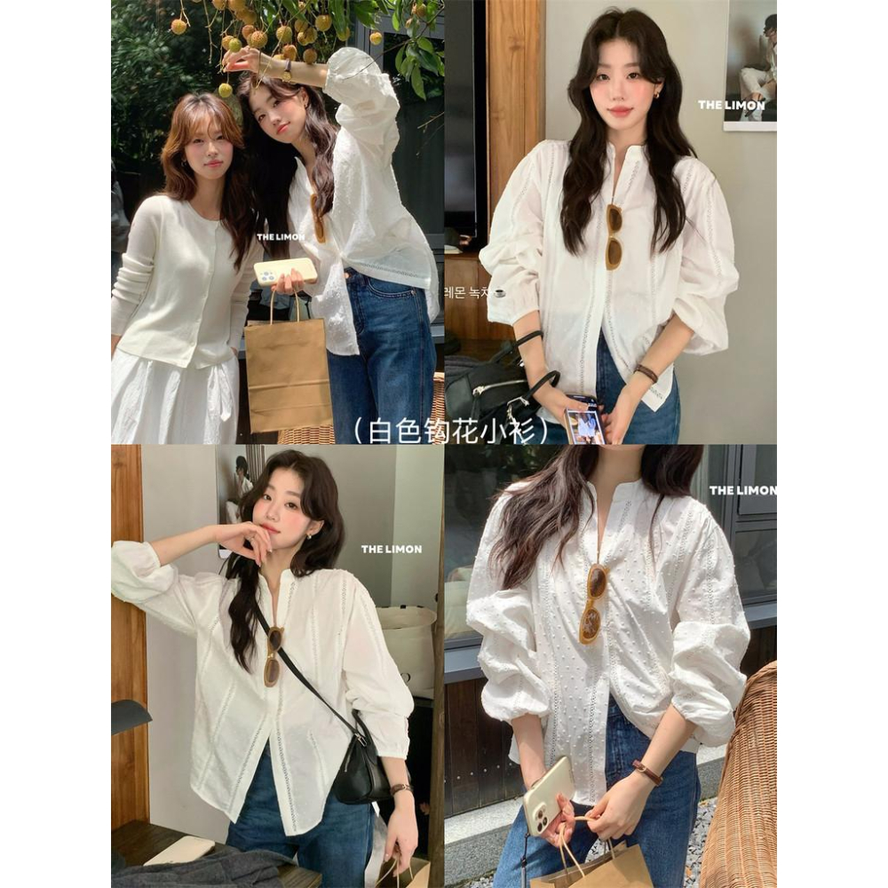 819 THE LIMON檸檬綠茶2025鞦季設計感小衆高級溫柔係法式泡泡袖上衣-細節圖9