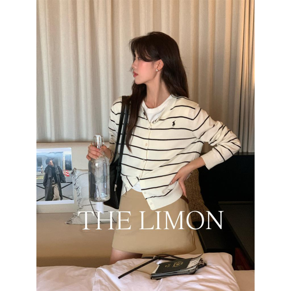 819 THE LIMON檸檬綠茶2025鞦季假兩件針織衫打底衫軟糯毛衣開衫上衣-細節圖6