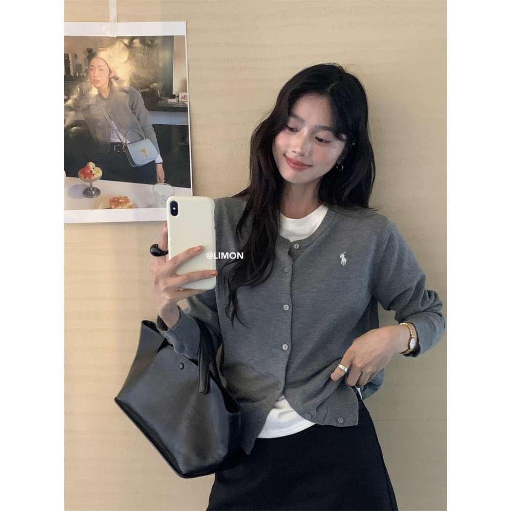 819 THE LIMON檸檬綠茶2025鞦季假兩件針織衫打底衫軟糯毛衣開衫上衣-細節圖9
