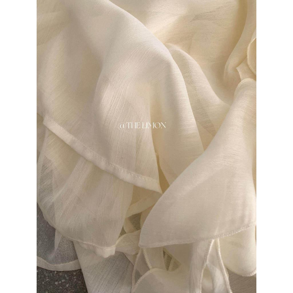 檸檬家 有點小特別～氣質溫柔荷葉邊露肩雪紡上衣小衫10172-細節圖6