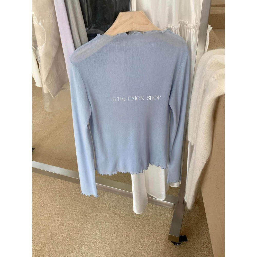 檸檬家 疊穿神器～慵懶微透木耳邊打底小衫10051-細節圖8