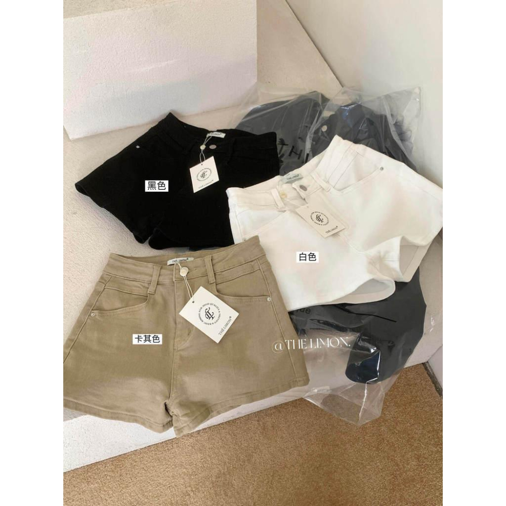 檸檬家 萬能短褲一秒拉長腿簡約高腰A字顯瘦牛仔短褲D-2800-細節圖5