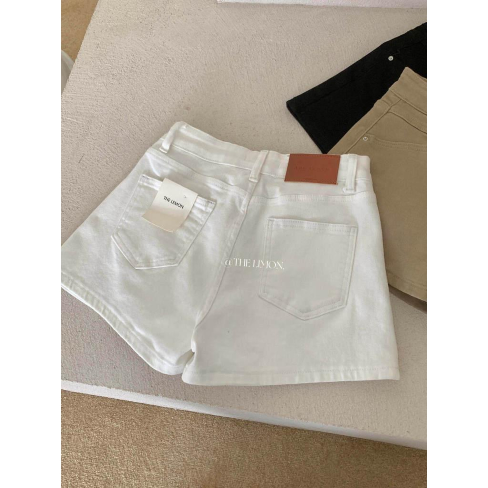 檸檬家 萬能短褲一秒拉長腿簡約高腰A字顯瘦牛仔短褲D-2800-細節圖7