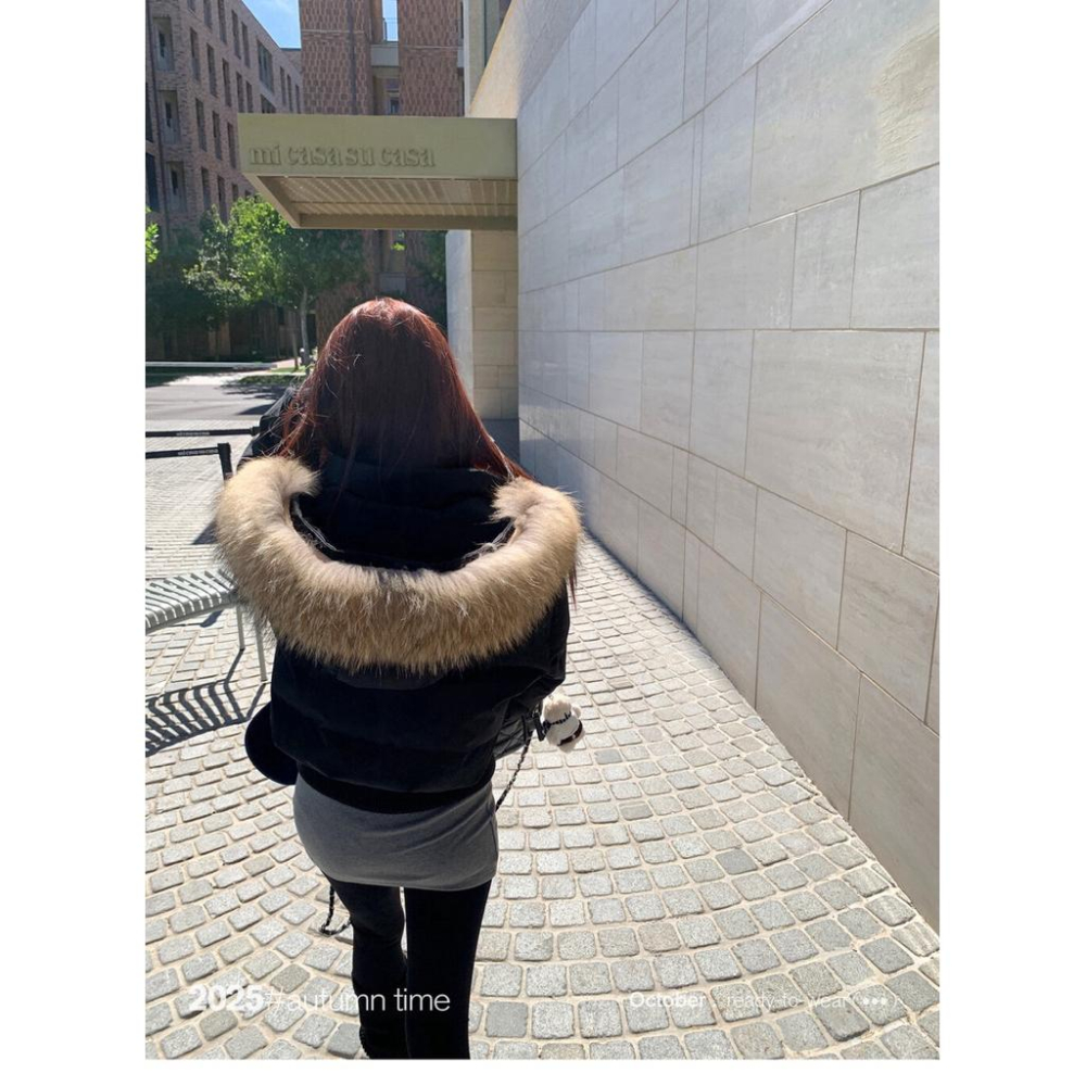 黑色短款棉服女冬季韓系加厚長袖抗寒防風棉衣外套防風過冬保暖棉服外套(配可拆卸毛領)  2255#  YYX-細節圖2