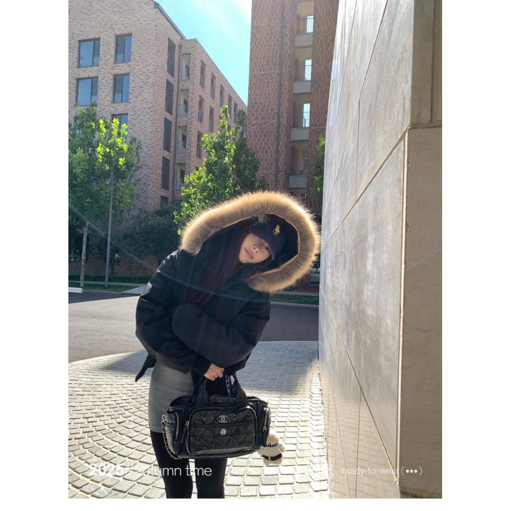 黑色短款棉服女冬季韓系加厚長袖抗寒防風棉衣外套防風過冬保暖棉服外套(配可拆卸毛領)  2255#  YYX-細節圖3