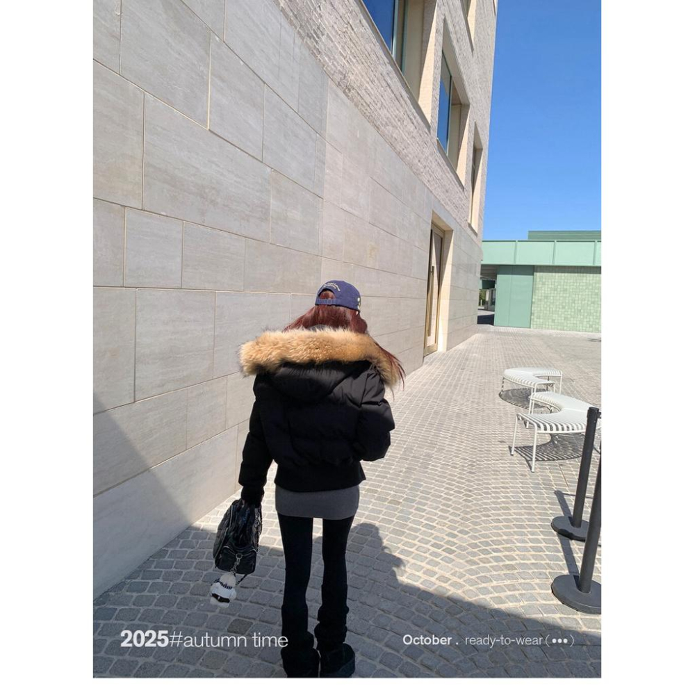 黑色短款棉服女冬季韓系加厚長袖抗寒防風棉衣外套防風過冬保暖棉服外套(配可拆卸毛領)  2255#  YYX-細節圖6