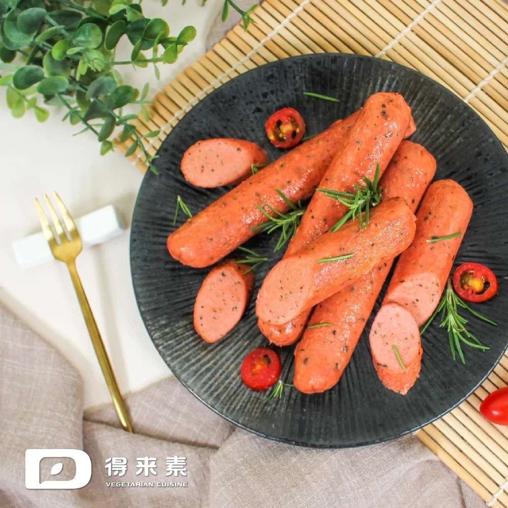 【萊素客棧】得來素 德式熱狗 6支入 Ｑ彈口感 冷凍 全素 素食-細節圖2