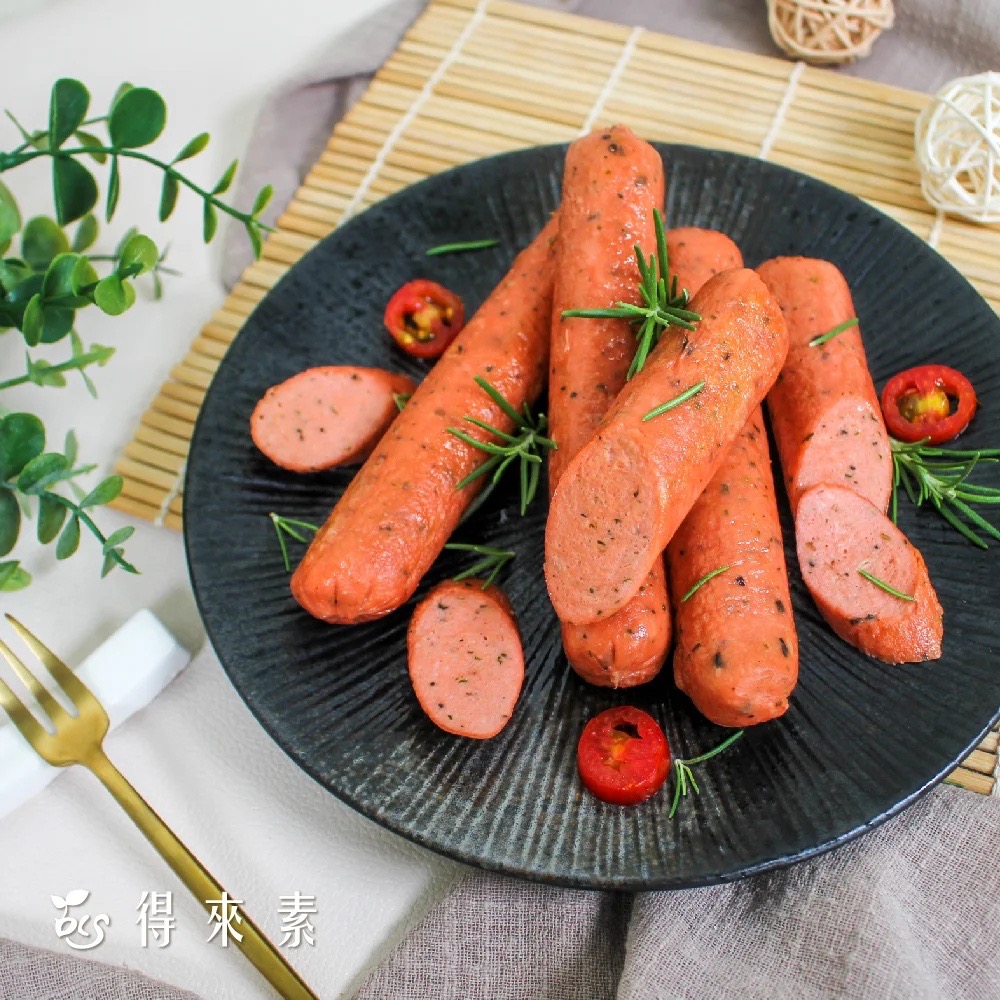 【萊素客棧】得來素 德式熱狗 6支入 Ｑ彈口感 冷凍 全素 素食-細節圖3