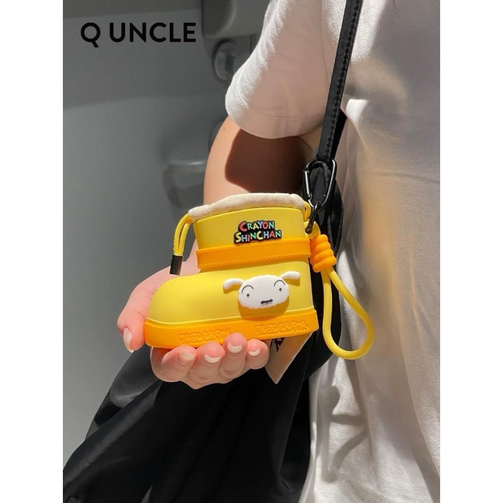 🔥現貨秒出 全新 蠟筆小新 正版授權(有盒雷標) Q UNCLE 雨靴款迷你收纳包/可愛掛件-細節圖3