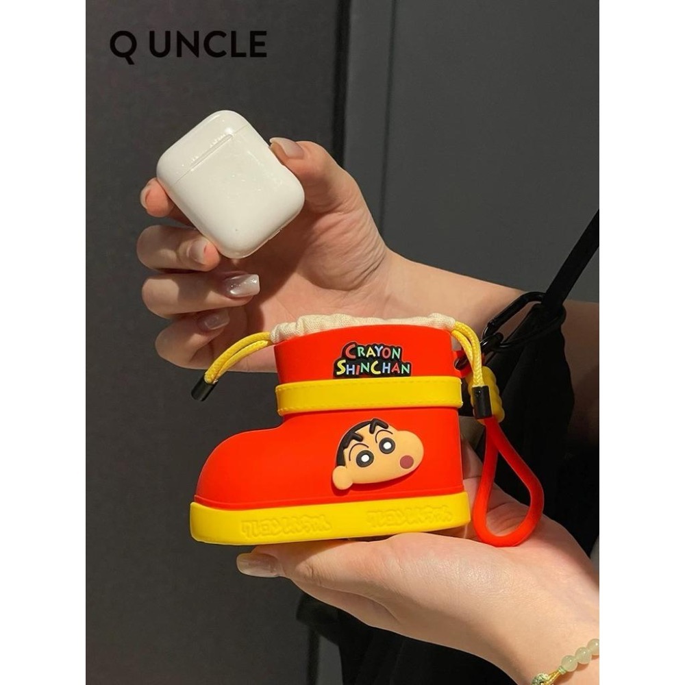 🔥現貨秒出 全新 蠟筆小新 正版授權(有盒雷標) Q UNCLE 雨靴款迷你收纳包/可愛掛件-細節圖4