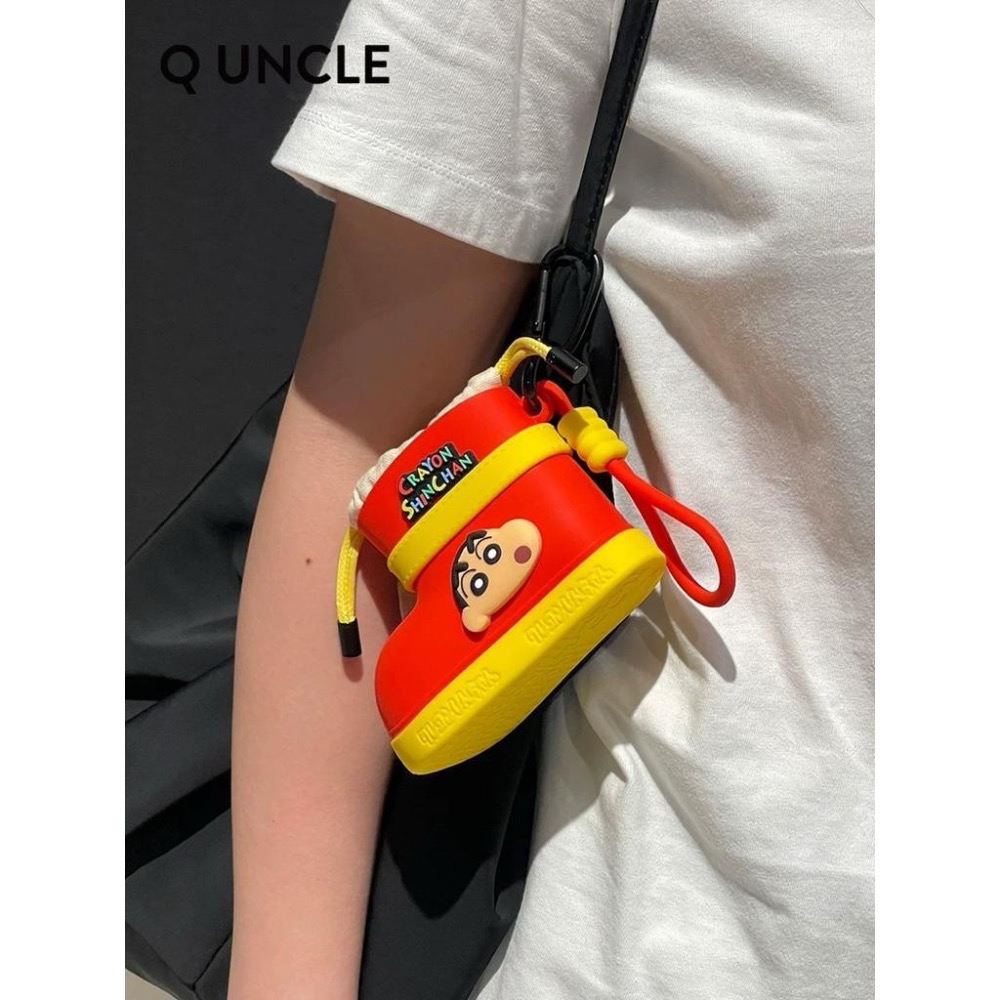 🔥現貨秒出 全新 蠟筆小新 正版授權(有盒雷標) Q UNCLE 雨靴款迷你收纳包/可愛掛件-細節圖5