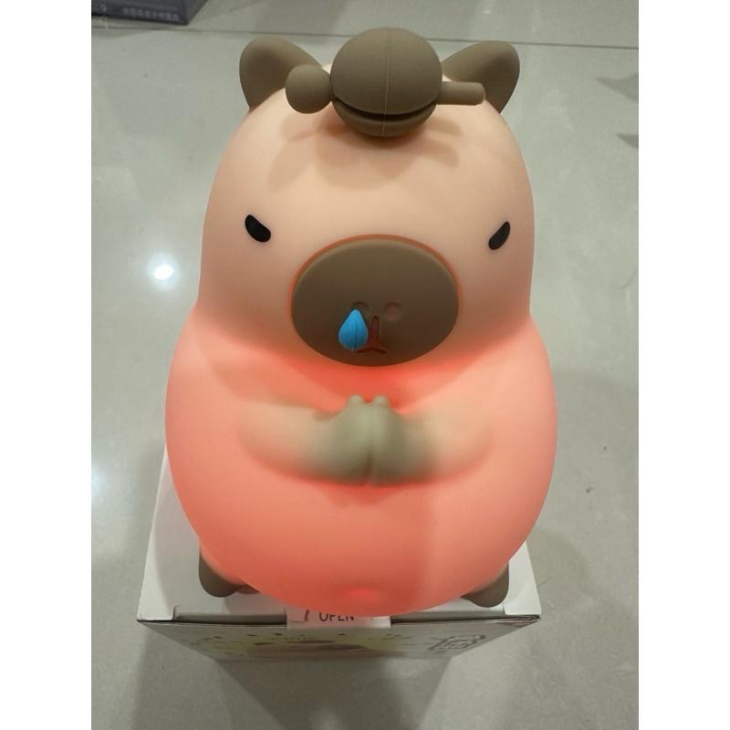 🔥現貨秒出 全新 矽膠卡皮巴拉木魚變色夜燈 鼻涕款  （兩種燈光模式：七彩變色模式/亮度模式）-細節圖4