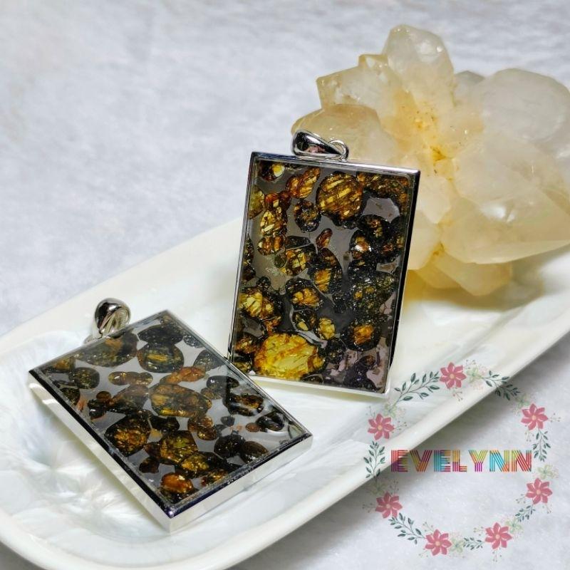 橄欖隕石吊墜 方型橄欖天鐵隕石 橄欖隕鐵無事牌 橄欖鐵隕石 橄欖石隕石 鎳鐵隕石 石鐵隕石 避邪擋煞 轉運開運 招財鎮宅-細節圖2