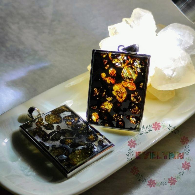 橄欖隕石吊墜 方型橄欖天鐵隕石 橄欖隕鐵無事牌 橄欖鐵隕石 橄欖石隕石 鎳鐵隕石 石鐵隕石 避邪擋煞 轉運開運 招財鎮宅-細節圖3