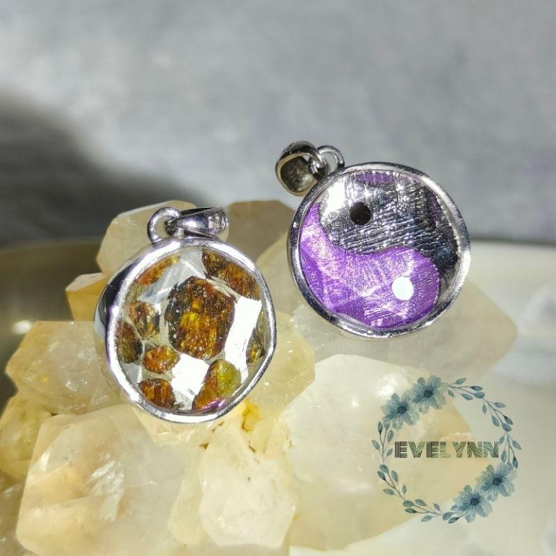 橄欖隕石+天鐵隕石 雙面款太極天鐵 大衛星天鐵 橄欖天鐵隕石 橄欖隕鐵 橄欖鐵隕石 鎳鐵隕石 石鐵隕石 維德曼-細節圖2