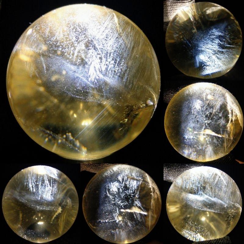 藍針黃水晶球 藍針球 黃水晶球 色帶金字塔 藍針塔山 藍霧 藍針羽毛 共生白幽靈 微帶白隱山 清透帶彩虹光（5）-細節圖9