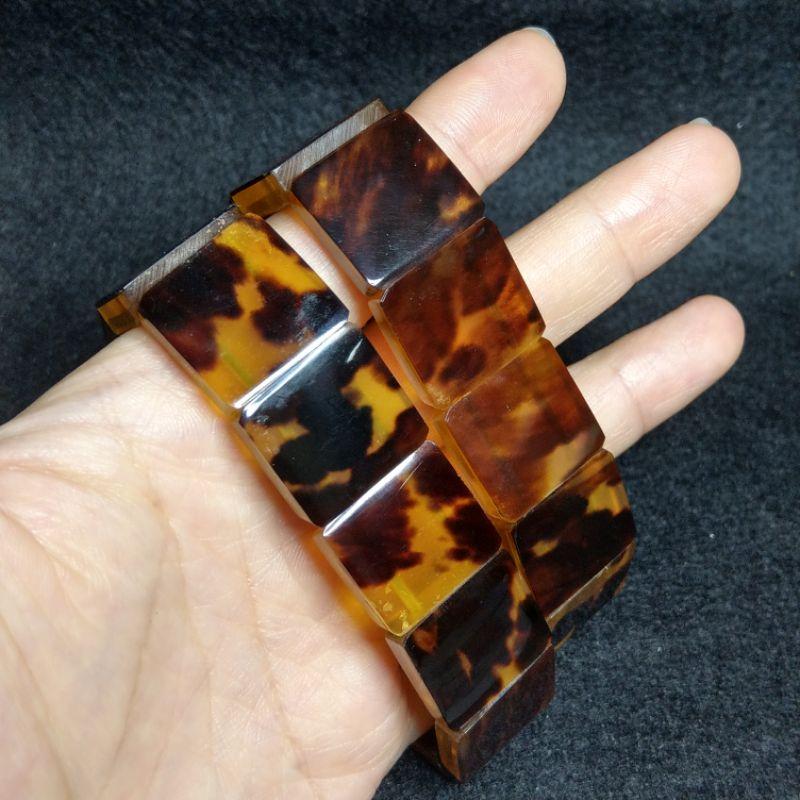 琥珀手排 玳瑁 版寬19.8手圍19（兩個）-細節圖3